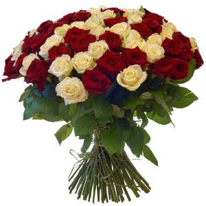 Букет из 101 микс роз 60 см