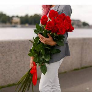 Красная роза 120см 15шт