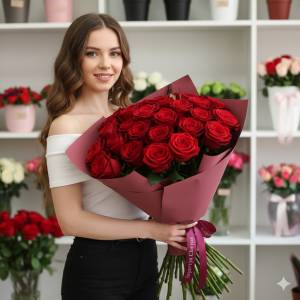 15 премиум роз 60 см