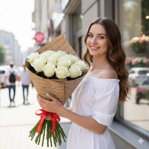 Букет из 9 белых роз