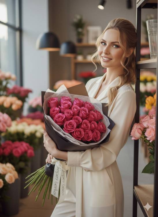 Букет из 15 розовых роз