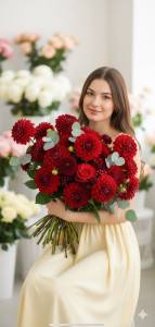 Букет с георгинами "Восторг"