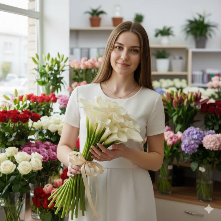 Букет из калл "Белоснежный"