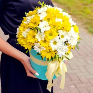 Хризантемы в шляпной коробке