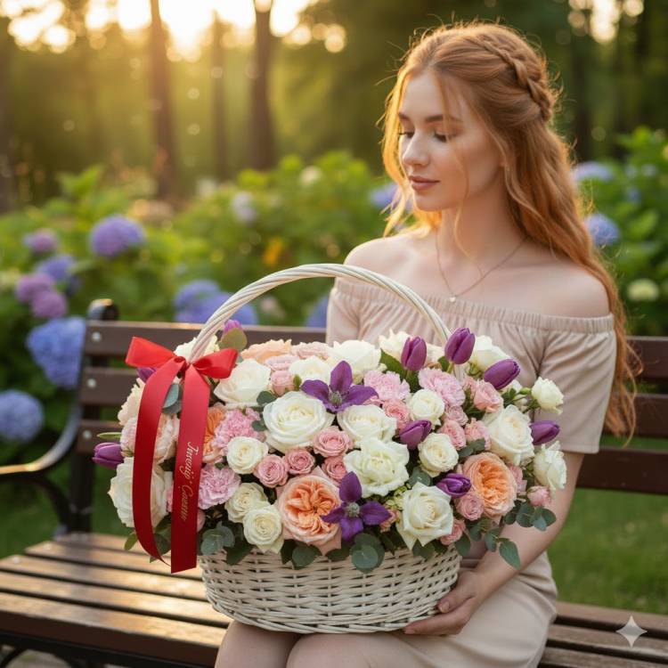 Букет с гиацинтами "Любимой" Букет с гиацинтами "Любимой"